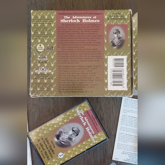 Adventures of Sherlock Holmes Original Radio Entertainment 4 Cassettes Unedited - Picture 3 of 7